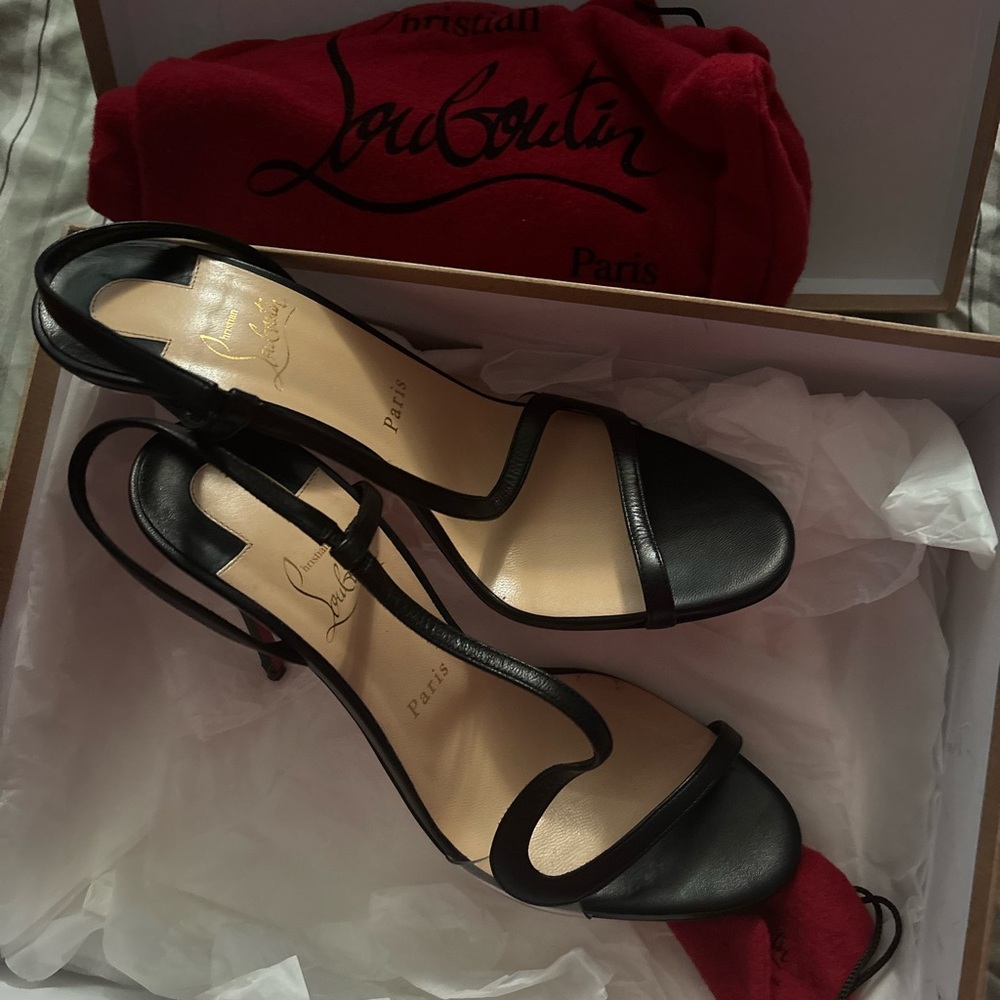 Christian Louboutin Black Strappy Heels